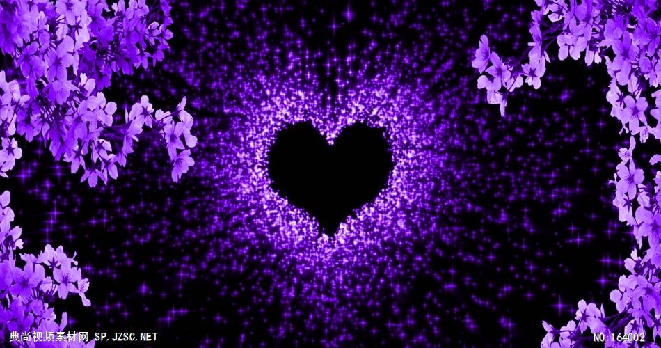 爱心浪漫情人Y4824深紫色粒子心形 led视频背景 视频素材动态背景