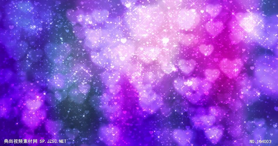 爱心浪漫情人Y2201紫色梦幻闪光心型粒子背景 led视频背景 视频素材动态背景