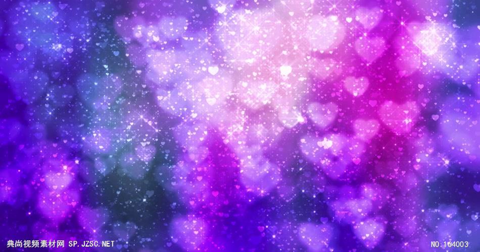 爱心浪漫情人Y2201紫色梦幻闪光心型粒子背景 led视频背景 视频素材动态背景