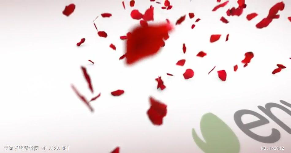 9648 玫瑰花瓣掉落爱情Logo动画 