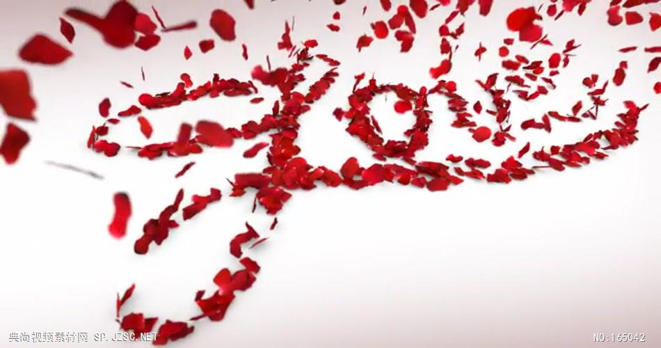 9648 玫瑰花瓣掉落爱情Logo动画 