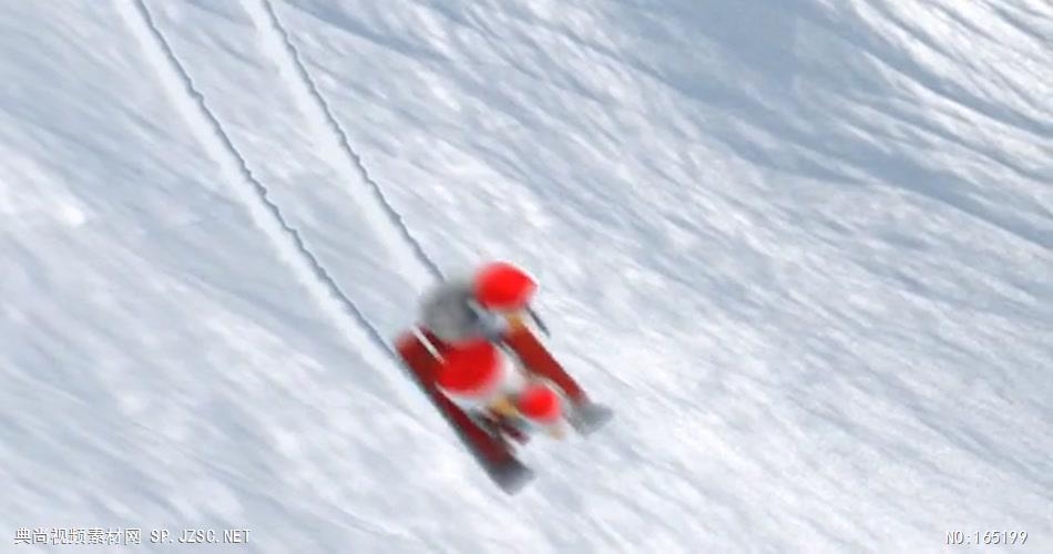 9884 企鹅滑雪圣诞动画 ae素材ae模版