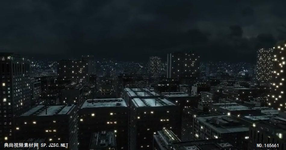 AE：鸟瞰城市夜景变换标志动画 ae模板 ae视频素材下载