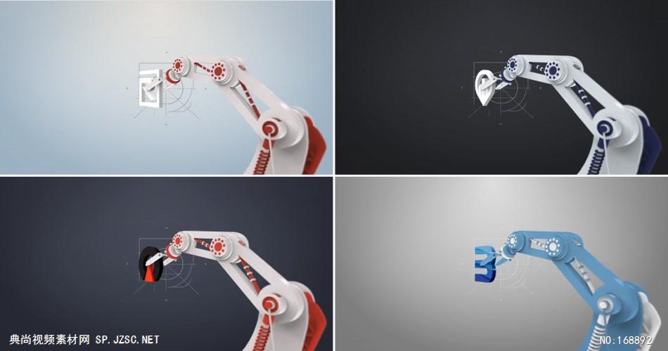 11808 三维机械手臂Logo动画 免费AE模板特效素材下载 典尚视频素材