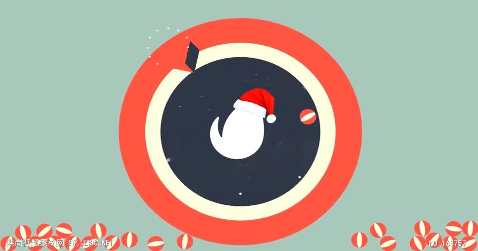11884 扁平化圣诞节Logo动画 免费AE模板特效素材下载 典尚视频素材 节日活动ae素材