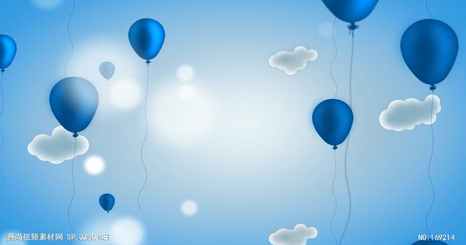 高清视频素材 蓝天白云下冉冉升起的彩色气球BalloonTestingHD