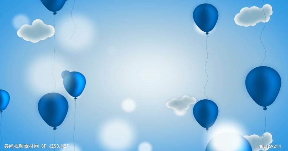 高清视频素材 蓝天白云下冉冉升起的彩色气球BalloonTestingHD