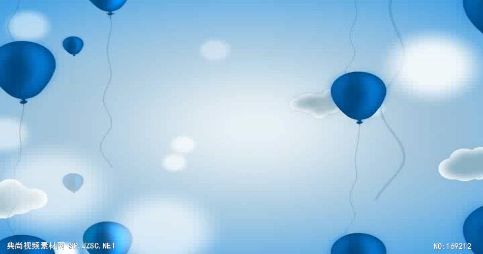 高清视频素材 蓝天白云下冉冉升起的彩色气球BalloonTestingSD