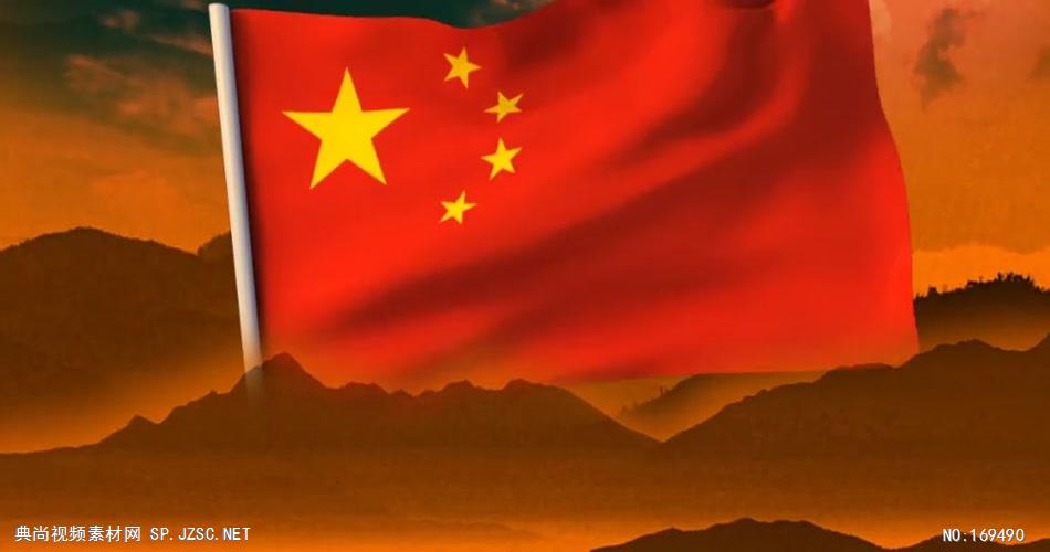 -华表红旗红绸款Y0023 led视频素材库