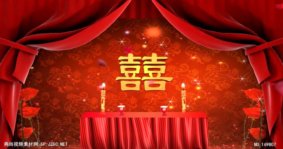-中式婚礼款Y2041中式拜天地背景有音乐 led视频素材库
