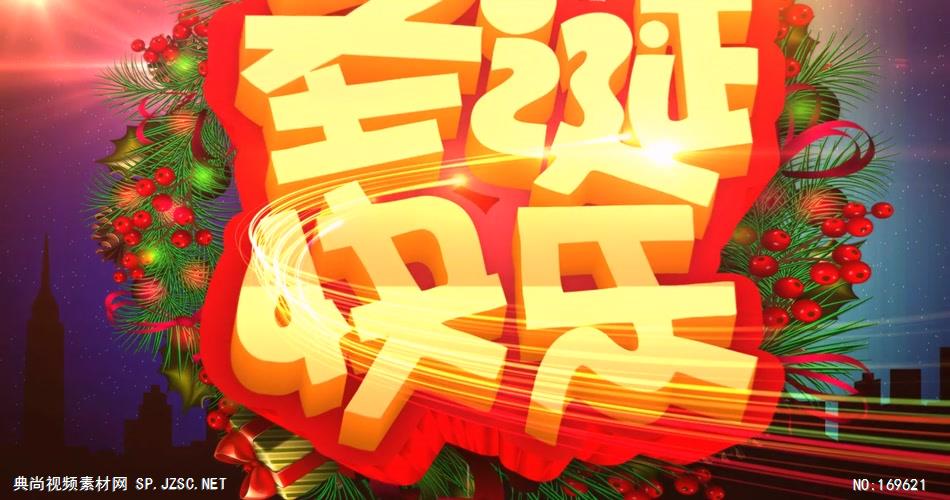-圣诞节系列款Y7647圣诞快乐素材有音乐 led视频素材库