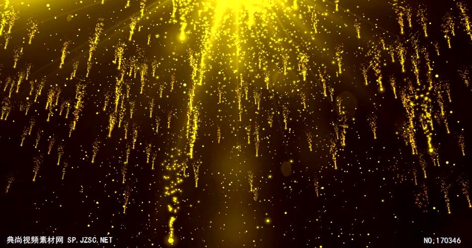 -金色炫酷粒子款Y5243金色粒子坠落有音乐 led视频素材库