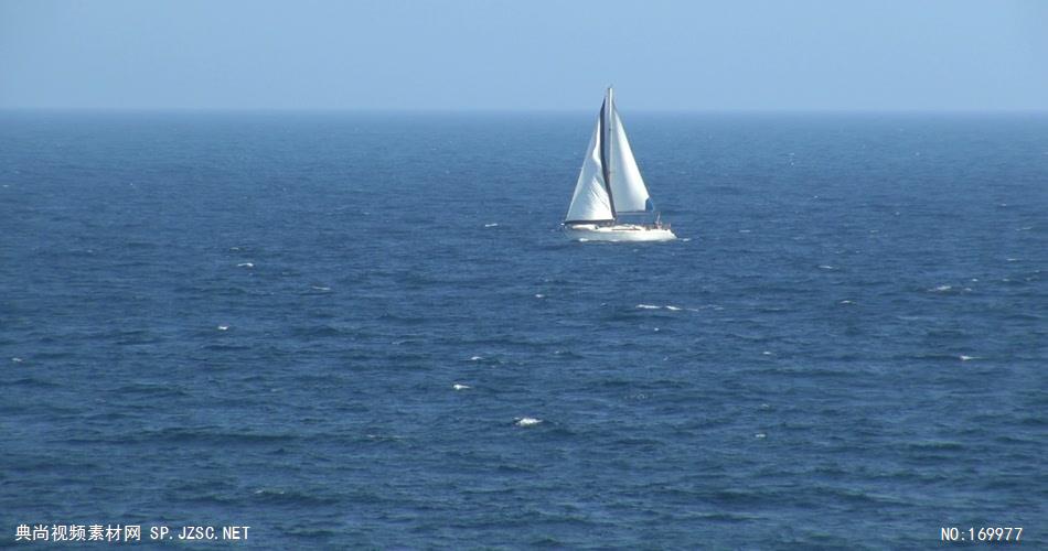 -帆船航海波浪款Y6865碧海蓝天帆船海洋上飘浮滑行比赛航海 led视频素材库