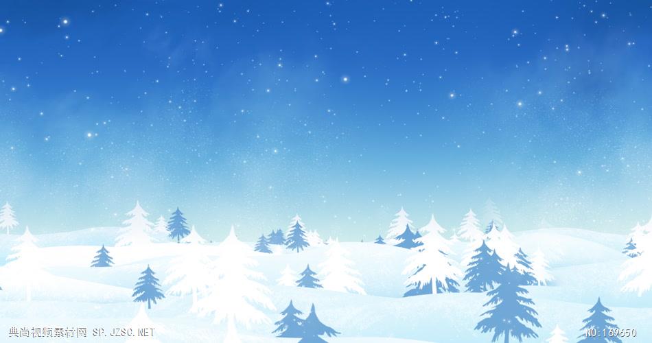 -圣诞节系列款Y1546冬季雪景下雪松树 led视频素材库