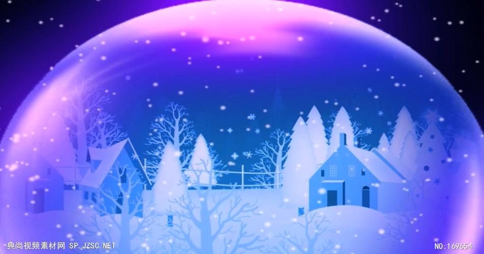 -圣诞节系列款Y2941水晶球冬季雪唯美 led视频素材库