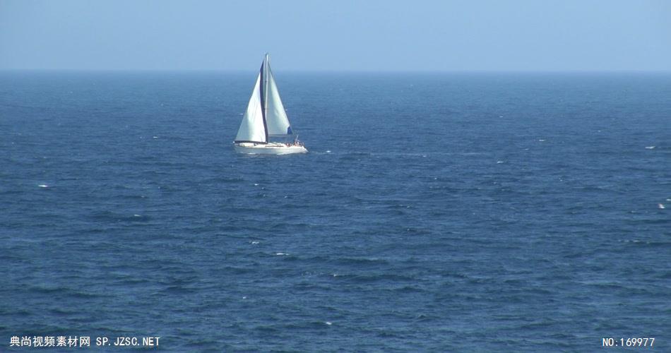 -帆船航海波浪款Y6865碧海蓝天帆船海洋上飘浮滑行比赛航海 led视频素材库