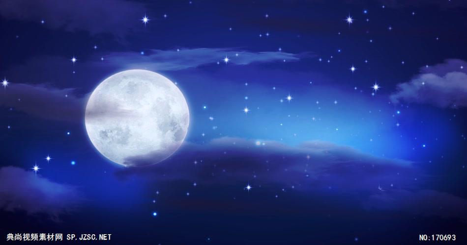 -唯美月光夜色中秋晚会款D1681唯美星空月亮 led视频素材