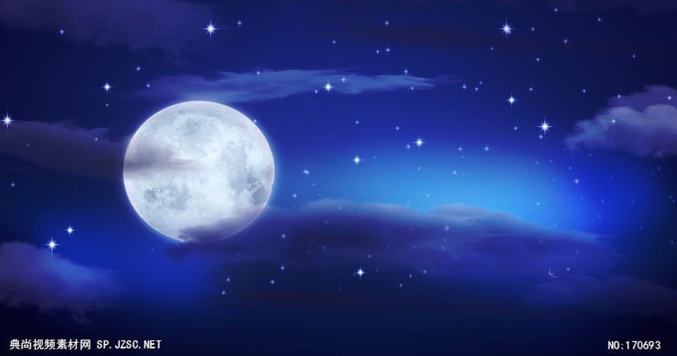 -唯美月光夜色中秋晚会款D1681唯美星空月亮 led视频素材