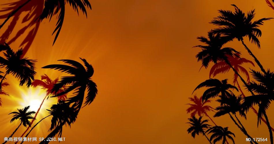 沙滩椰树 款A19139夕阳椰树无音乐_batch led视频背景下载
