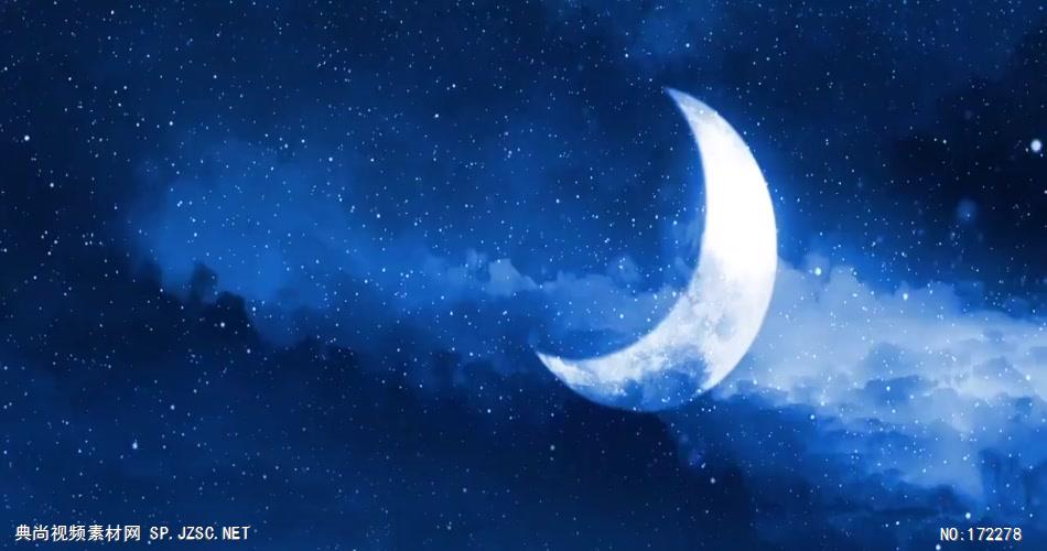 弯弯的月亮 款A2021夜空月半弯无音乐_batch led视频背景下载