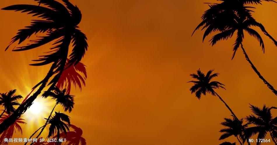沙滩椰树 款A19139夕阳椰树无音乐_batch led视频背景下载