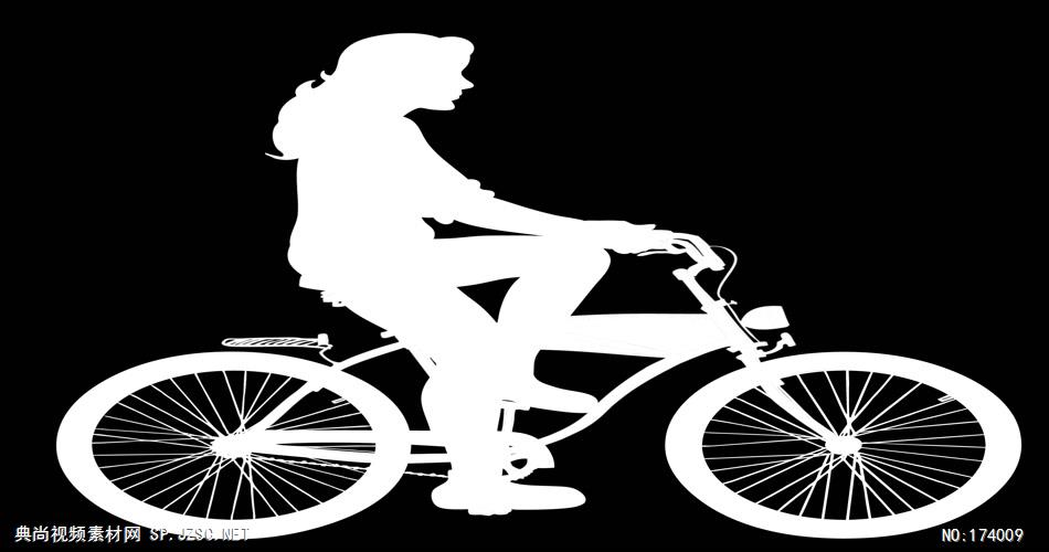 带通道的骑自行车的女人素材InkWashA1T