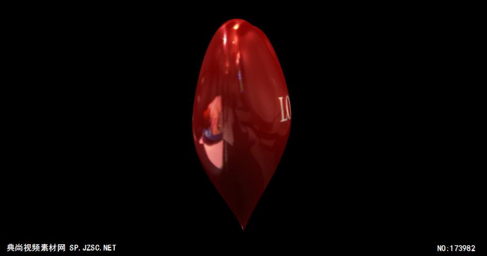带通道的旋转红色爱心气球素材红色爱心1