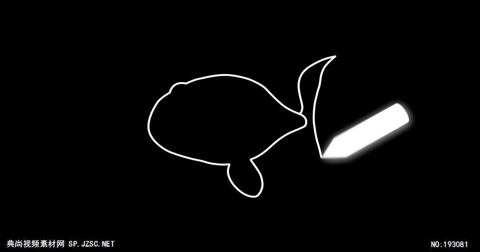 卡通动物绘画过程  FishAlpha 视频素材下载