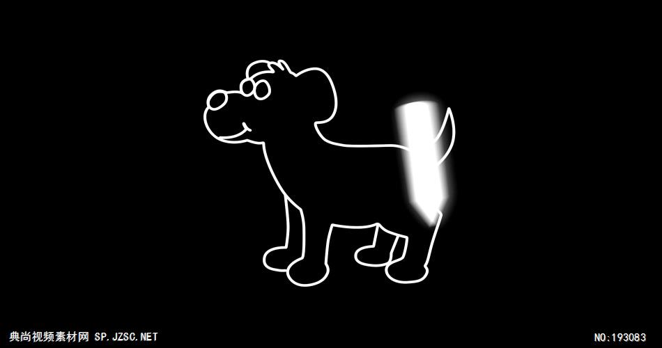 卡通动物绘画过程  DogAlpha 视频素材下载