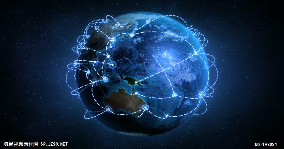 具有象征意义的地球连线素材，蓝色的地球    DigitalConnectedWorld 视频素材下载