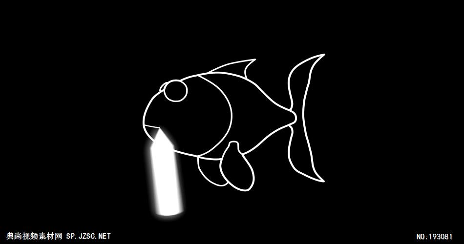 卡通动物绘画过程  FishAlpha 视频素材下载