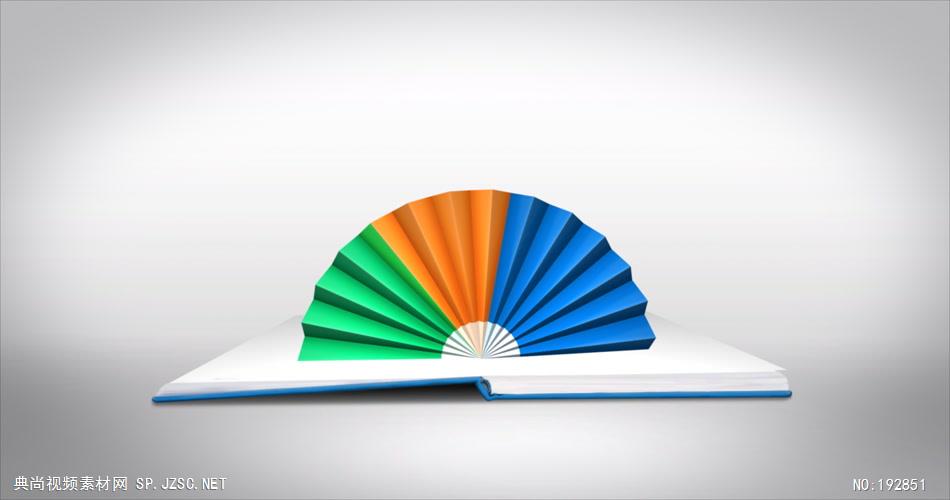 两款彩色的扇子素材-可循环FansoftheBookHD 视频素材下载