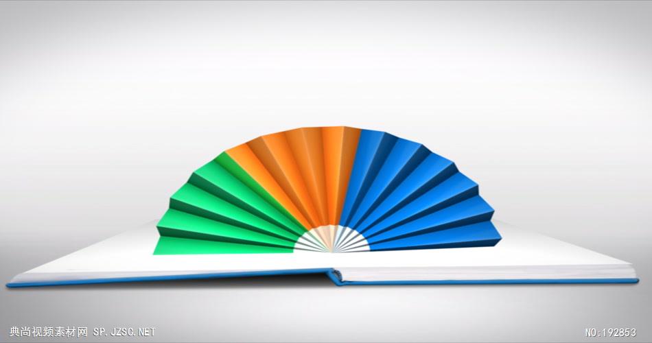 两款彩色的扇子素材-可循环FansoftheBookSD 视频素材下载