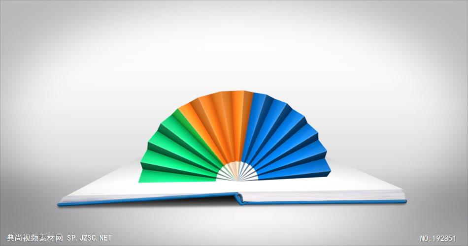 两款彩色的扇子素材-可循环FansoftheBookHD 视频素材下载