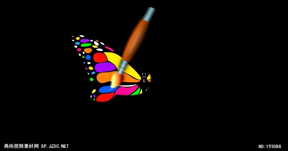 卡通动物绘画过程  Butterfly 视频素材下载