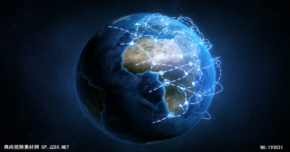 具有象征意义的地球连线素材，蓝色的地球    DigitalConnectedWorld 视频素材下载
