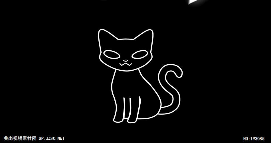 卡通动物绘画过程  CatAlpha 视频素材下载