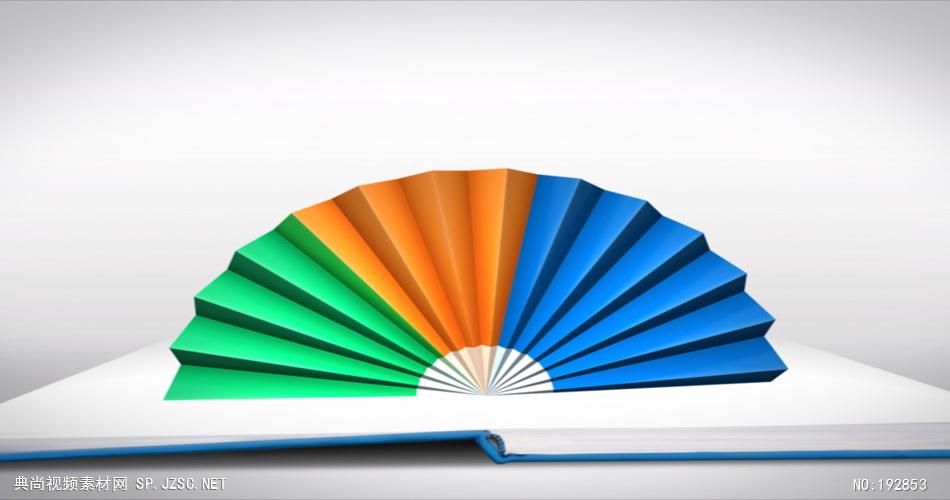 两款彩色的扇子素材-可循环FansoftheBookSD 视频素材下载