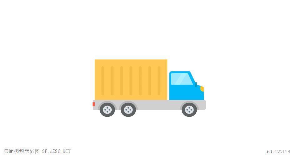 卡通扁平动画图标 -   -  Deliveryvehicle 视频素材下载