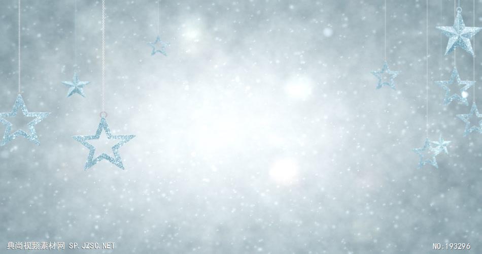 唯美梦幻的圣诞星星挂饰素材 SilverOrnamentsHD 视频素材下载