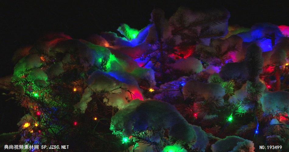 圣诞彩灯树素材        Xmaslightsandsnowtree 视频素材下载