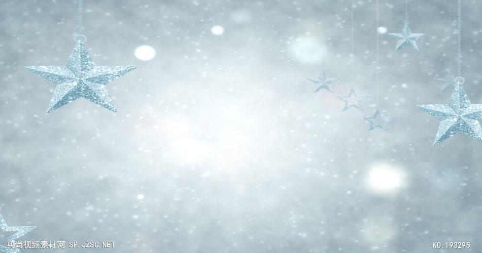 唯美梦幻的圣诞星星挂饰素材 SilverOrnamentsSD 视频素材下载