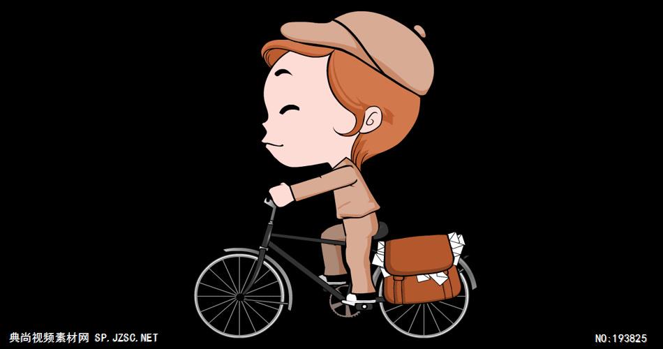 款骑着自行车的卡通人物素材款骑着自行车的卡通人物素材b3 视频素材下载