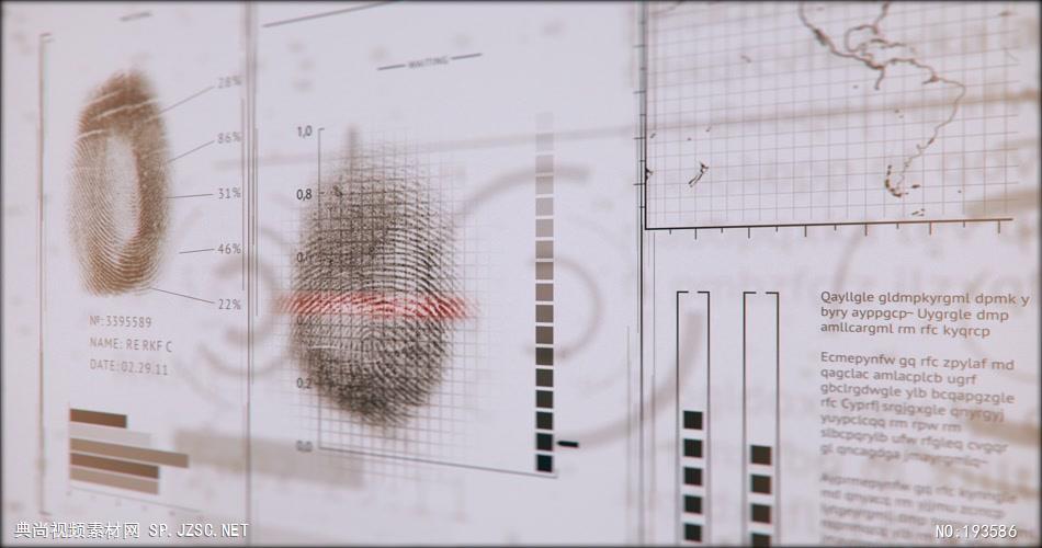 指纹扫描动画    FingerScan13Dred1 视频素材下载