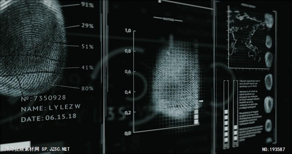 指纹扫描动画    FingerScan13Ddarkoriginal1 视频素材下载