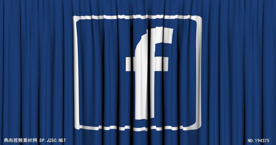 社交媒体的帘幕拉开素材，共有四组      FacebookCurtainOpen 视频素材下载