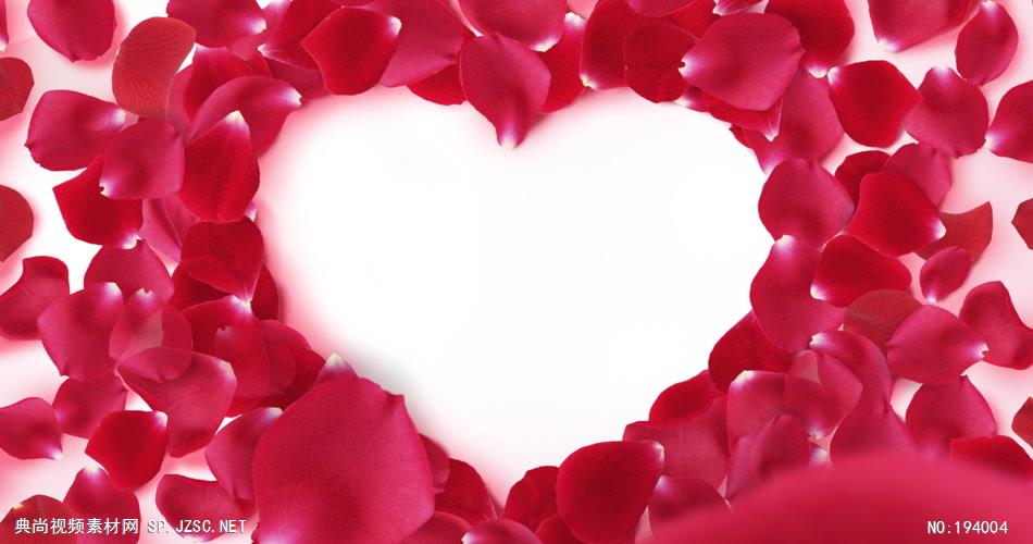 漂亮的玫瑰花瓣拼成的爱心 RoseHeart 视频素材下载