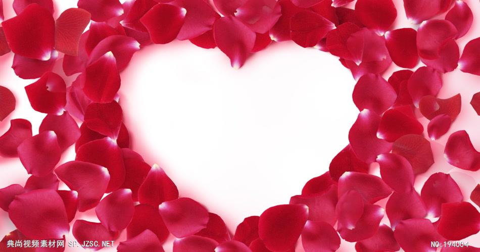 漂亮的玫瑰花瓣拼成的爱心 RoseHeart 视频素材下载