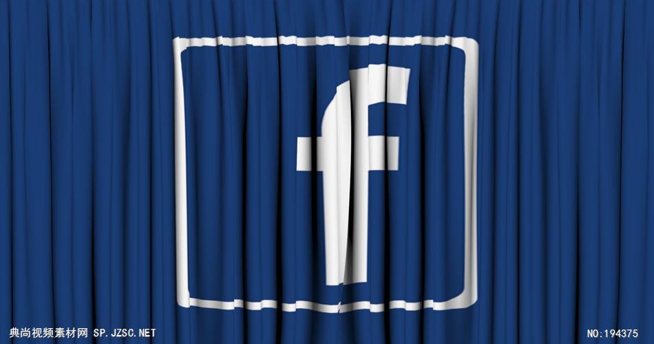 社交媒体的帘幕拉开素材，共有四组      FacebookCurtainOpen 视频素材下载