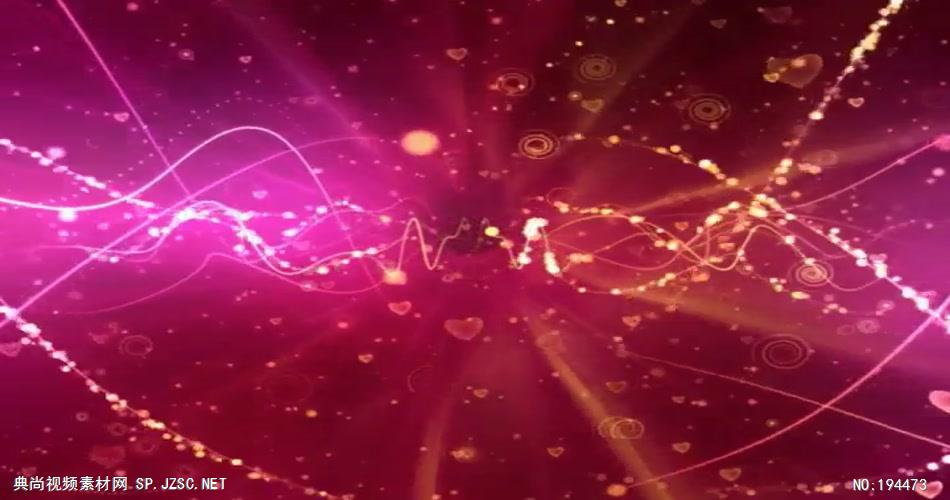粉色背景中的粒子光线和闪烁爱心2 视频素材下载